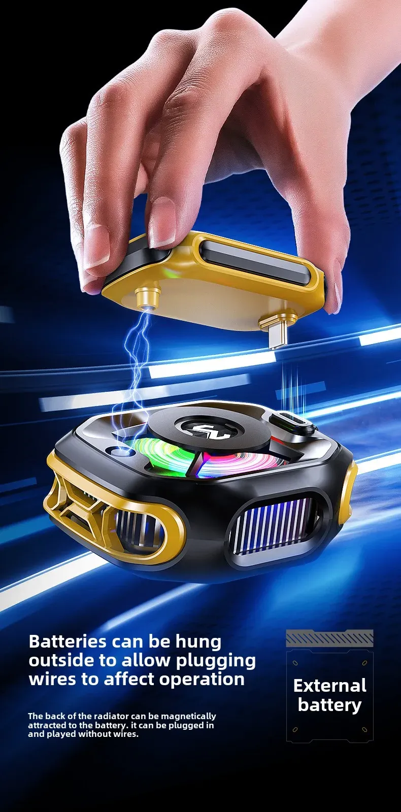 MEMO CX12 Mobile Phone Cool Heat Sink AI Semiconductor With Battery Digital Display Cooling Radiator For IOS Android_voghion.com