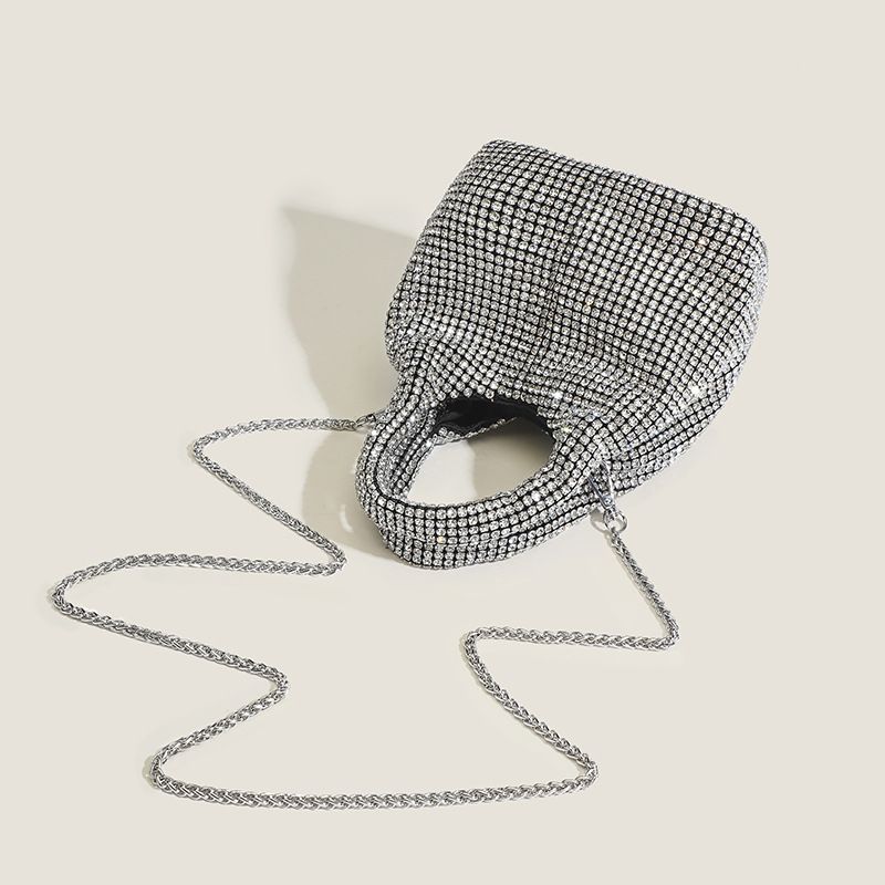 2024 neue Handtasche Damen Crossbody Glitzer funkelnder Gemüsekorb Strass Nischendesign Eimertasche_voghion.com