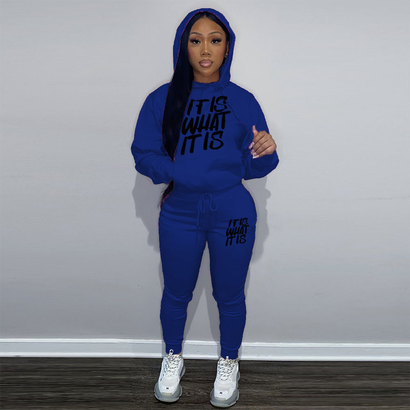 Dameshoodie, tweedelige hoodie, casual trainingspak met print_voghion.com