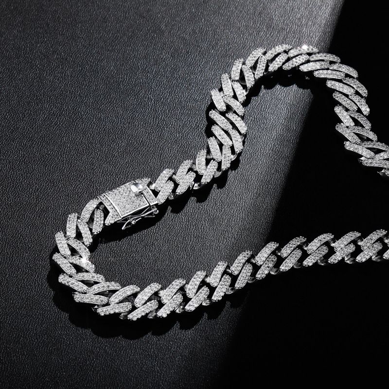 Men's Jewelry 14MM Miami Cuban Link Chain With Full-Cut Zirconia Stones - Hip Hop Style Statement Necklace_voghion.com
