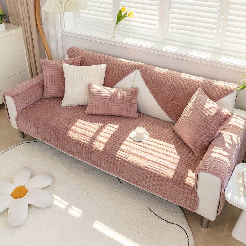 Cuscino per divano in peluche, stile invernale, nordico, antiscivolo, fodera per schienale, moderno e semplice, in pelle invernale._voghion.com