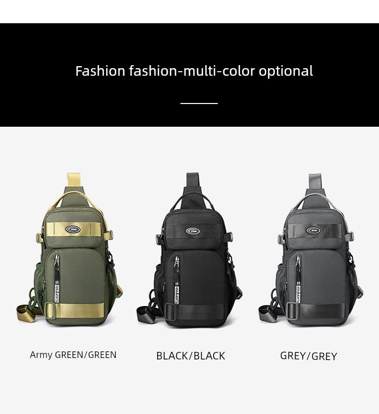 2023 New Arrival Multi-Functional Large Capacity K-style Men Chest Waterproof Nylon Cloth Outdoor Sports And Casual_voghion.com