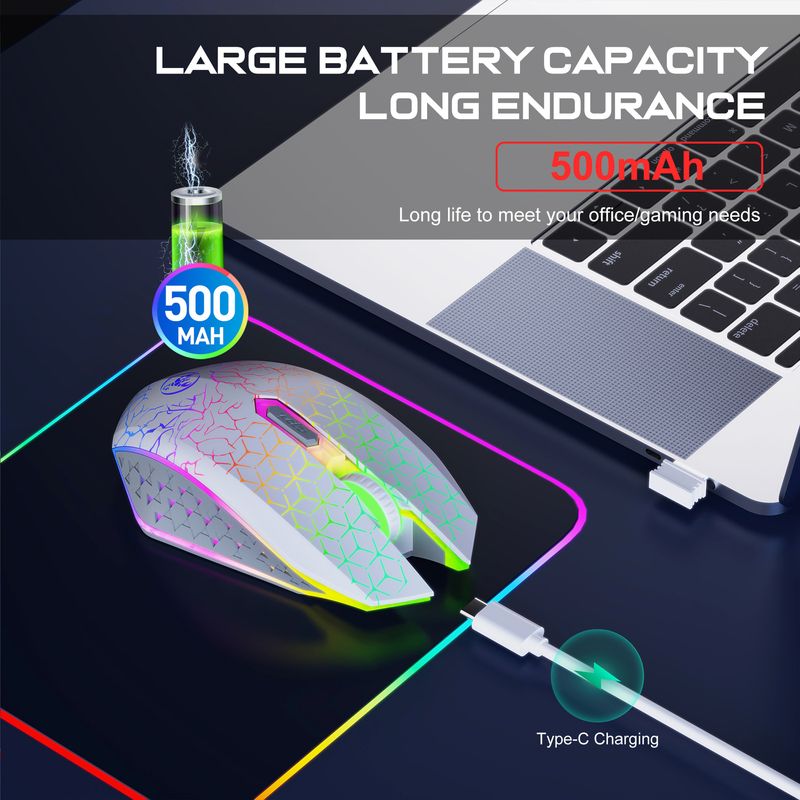 Neue kabellose Dual-Mode-Maus T34 mit 2,4 GHz + Bluetooth 5.2, farbiger LED-Anzeige, 6D-Display und integriertem 500-mA-Akku_voghion.com