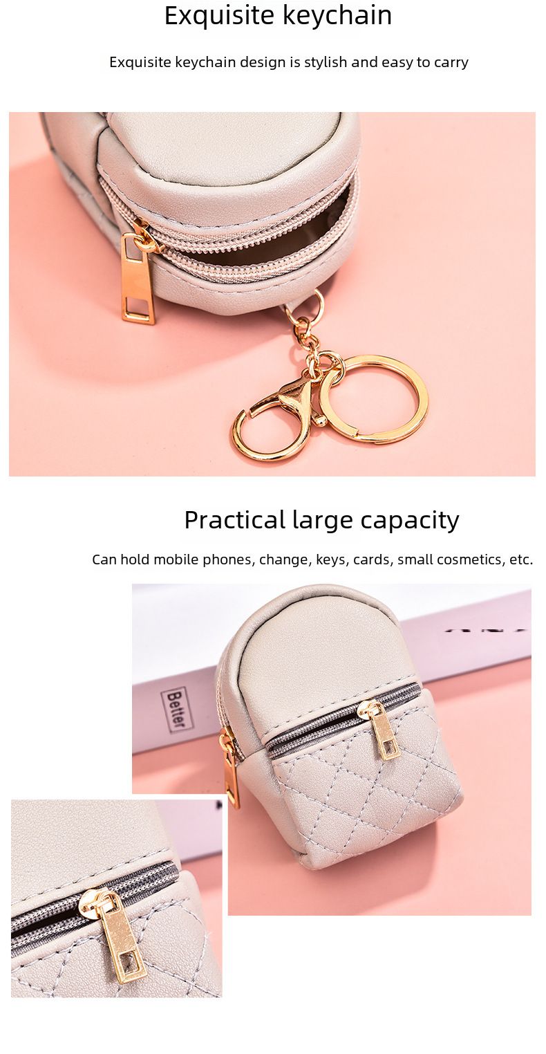Nei Mini PU Mënz Portemonnaie Mini léif kleng Rucksak Schlësselfach Datenkabel Lippenstift Späicherbeutel Fabréck Grousshandel_voghion.com