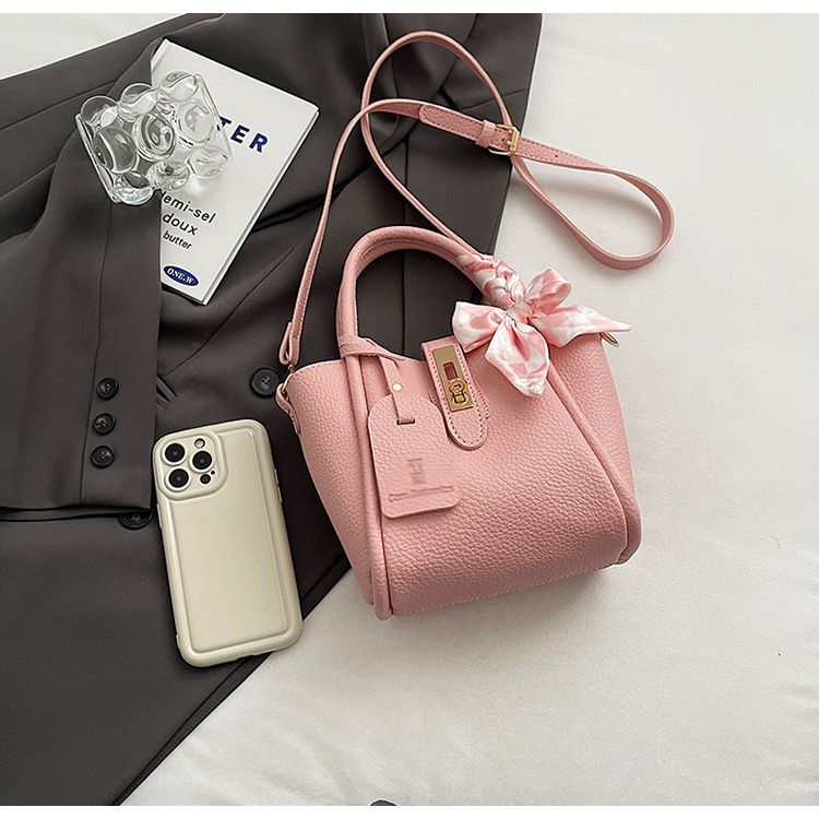 Borsa a mano con chiusura francese tinta unita per donna 2024 nuova borsa a tracolla elegante con tracolla singola e fiocco a farfalla_voghion.com