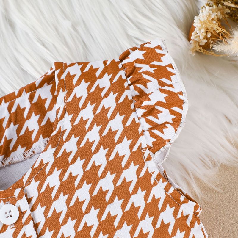 Completo mamma e bambini per bambine, 3 pezzi: top a maniche lunghe + gilet e gonna pied de poule (90-130 cm)_voghion.com