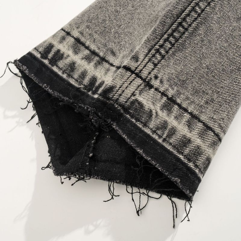 Roupas masculinas American Smoky Gray Tassel 507 Retro Cement Gray Calças Jeans Cleanfit_voghion.com