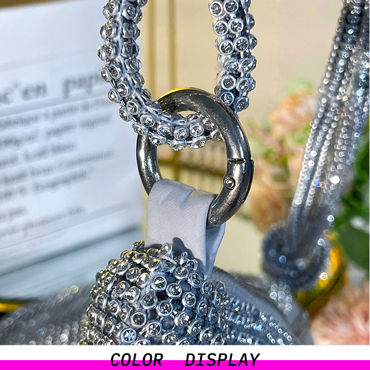 New women's bag with diamond inlaid handbag, banquet bag, rhinestone bag, underarm bag, hand-held small bag_voghion.com