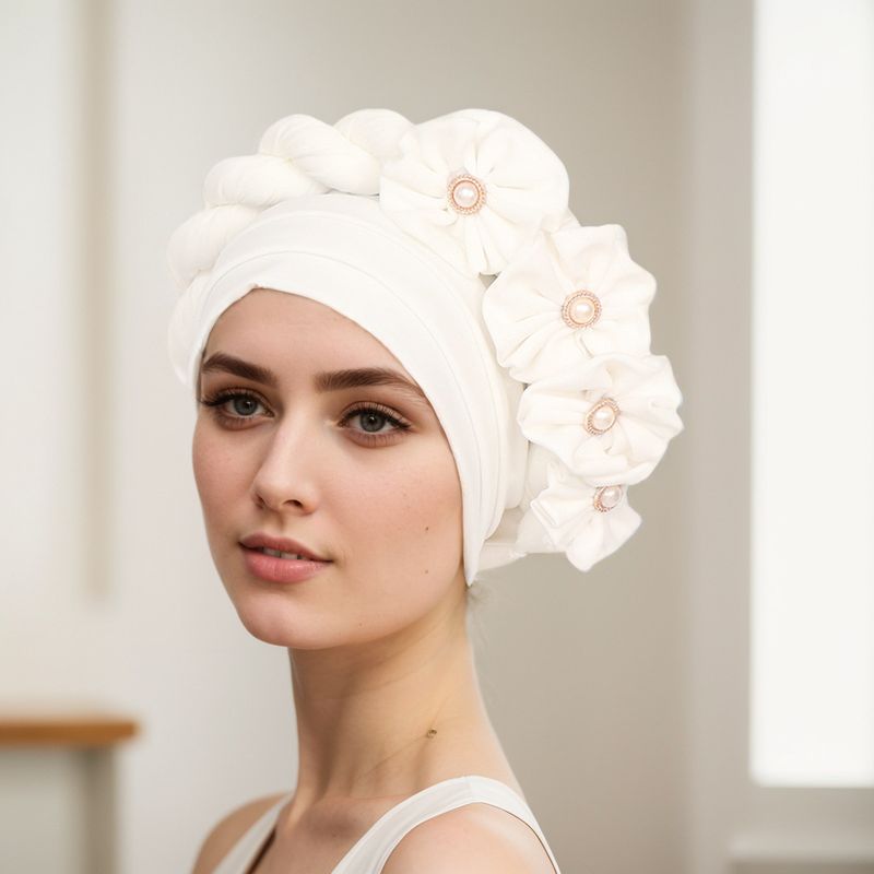 New Three Layer Hat With Flower Braids Sticky Small Flower Baotou Hat Ten Colors In Stock_voghion.com