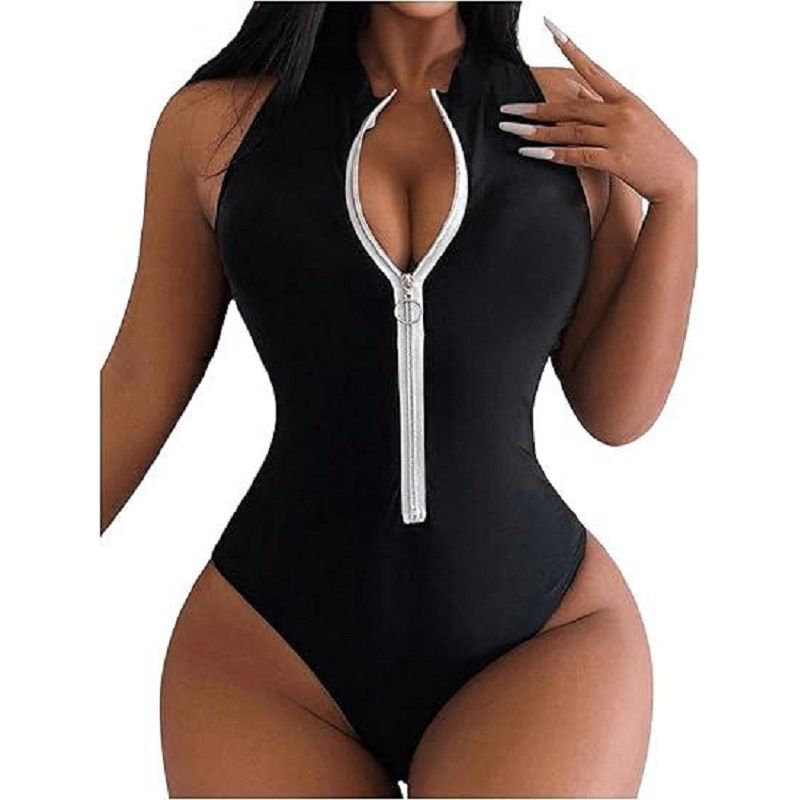 Swimsuit Sexy Bikini One-piece Zipper_voghion.com