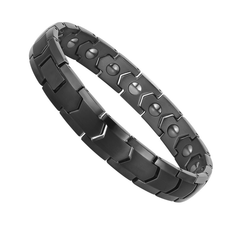 Hochwertiges, lichtechtes Armband aus Titanstahl für die Magnetfeldtherapie, Nischenschmuck für Herren, Quantenarmband, Fußkettchen_voghion.com