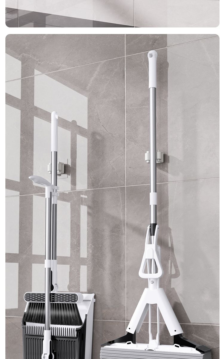 Mătură pliabilă, făraș, set de patru bucăți adezive din bumbac, mop cu burete lavabil manual, set combinat de trei piese, cu_voghion.com