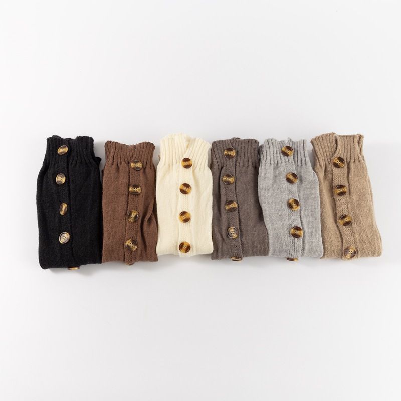 Calentadores de piernas de punto dividido para mujer, botas calcetín de canalé grueso, accesorios de capas de invierno inspirados en el Y2K_voghion.com