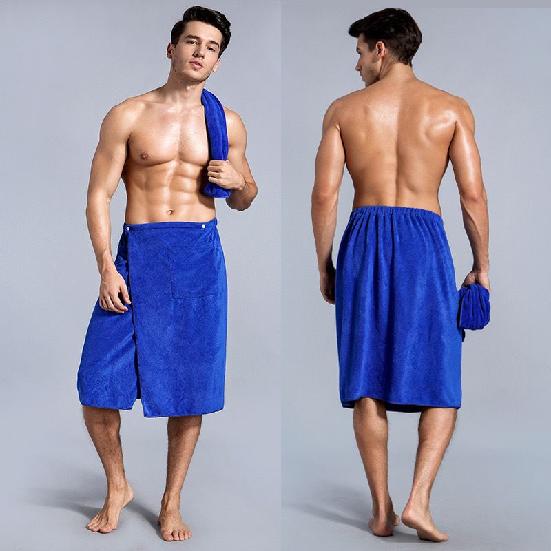 Gonna da bagno corta da uomo con bottone, asciugamano da bagno, gonna avvolgente da spiaggia, asciugamano singolo da uomo elastico, asciugamano assorbente sexy_voghion.com