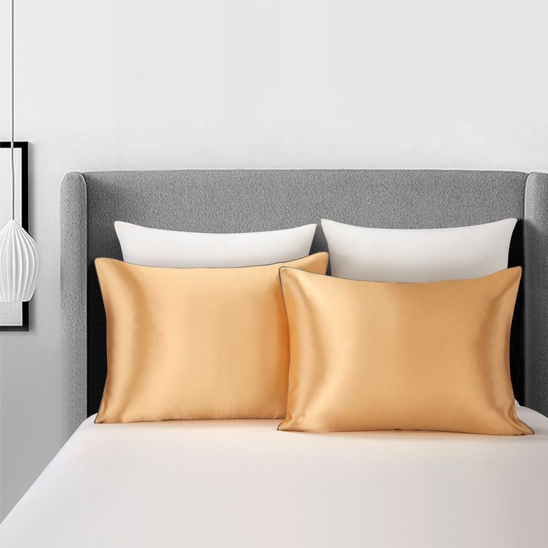 Satin Pillowcases, Similar To Silk Pillowcase 2 Pack, Solid Pillow Case For Sleeping Women With Envelope Closure_voghion.com