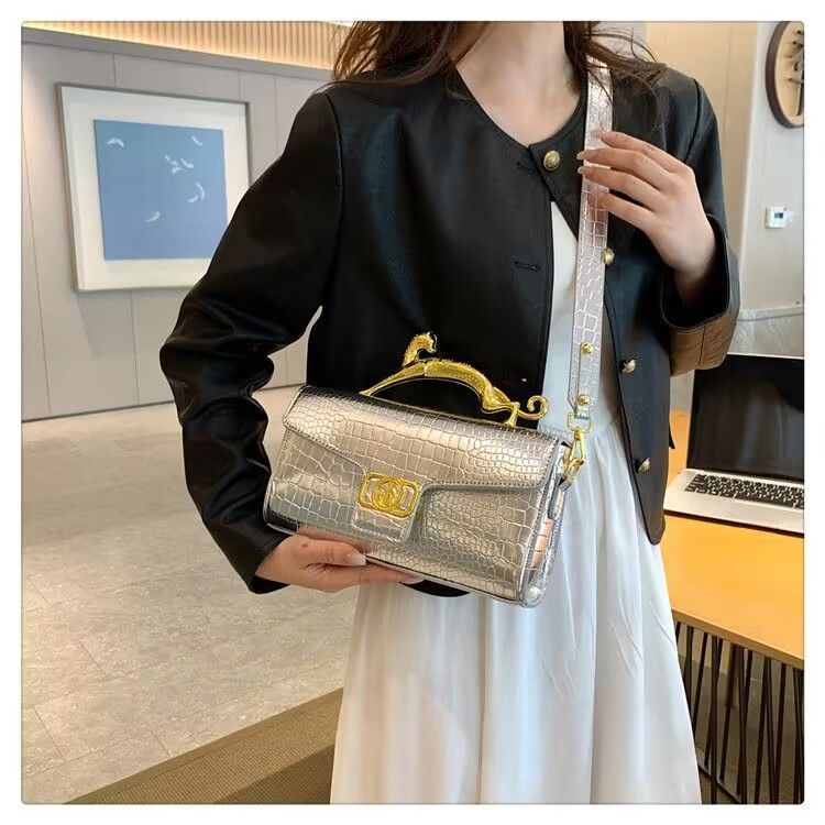 Raffinata borsa a tracolla leopardata da donna 2023 Nuovo senso del design, alla moda e versatile, popolare su Internet, diagonale_voghion.com