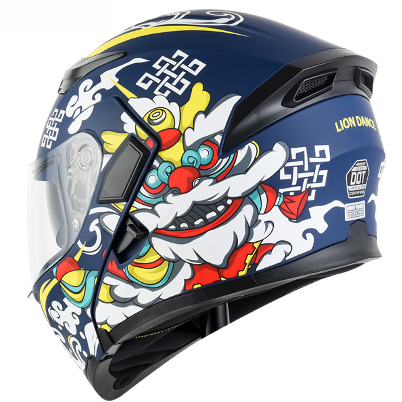 Coolqi Bao Anti-Fog Dual Lens Open Face Motorrad Bluetooth Helm Lange Akkulaufzeit Mit Display Geeignet Für_voghion.com