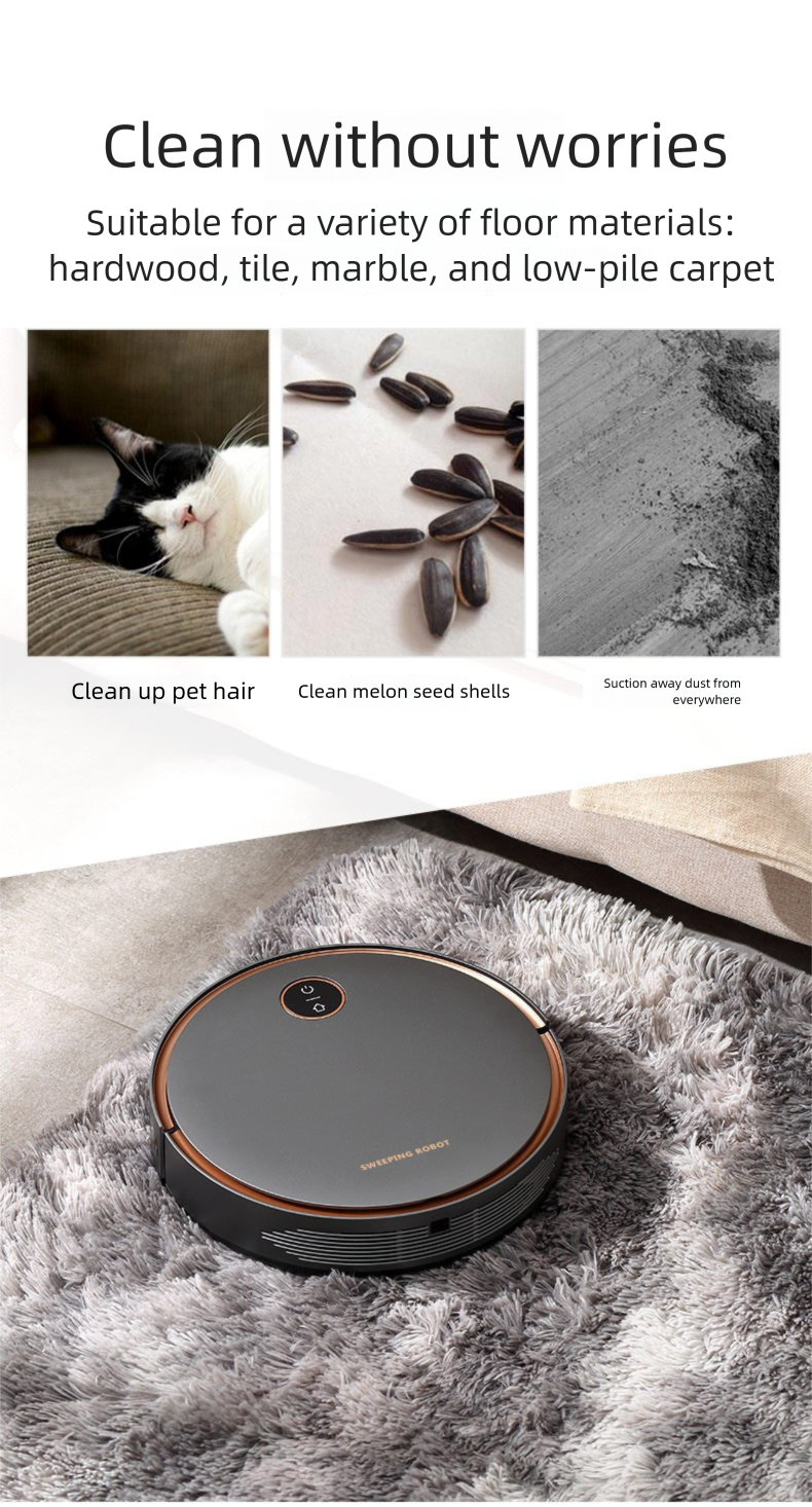 DB-302 Smart Robot Vacuum Cleaner Automatic Household Sweeping, Vacuuming, And Mopping 3-in-1 With Auto Recharge_voghion.com