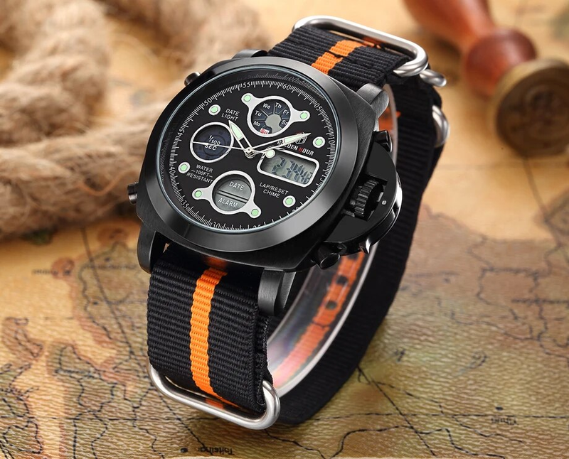 Sports Men Watches Analog Digital Dual Display Date Week Wrist Mens Watch Canvas Cool Outdoor Male Hour_voghion.com