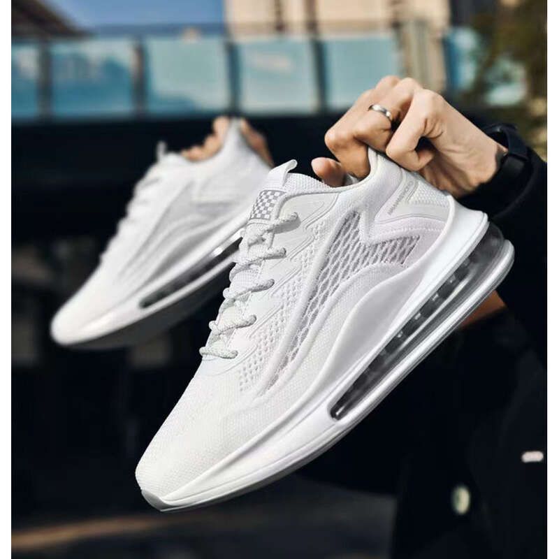 Leisure Men's Breathable Fly Woven Low Top Sports Shoes, Fashionable Air Cushion Outdoor Running And Travel Shoes_voghion.com