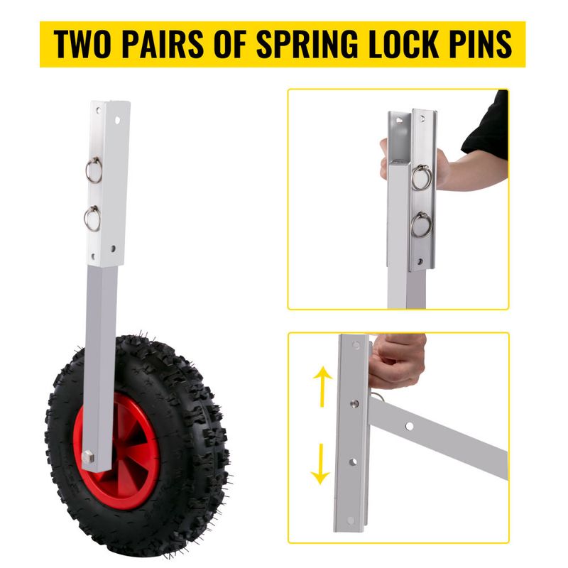 VEVOR Boat Launching Wheels, 12" Boat Transom Launching Wheel, 600 LBS Loading Capacity Inflatable Boat Launch Wheels, Aluminium Alloy Transom Launchi_voghion.com