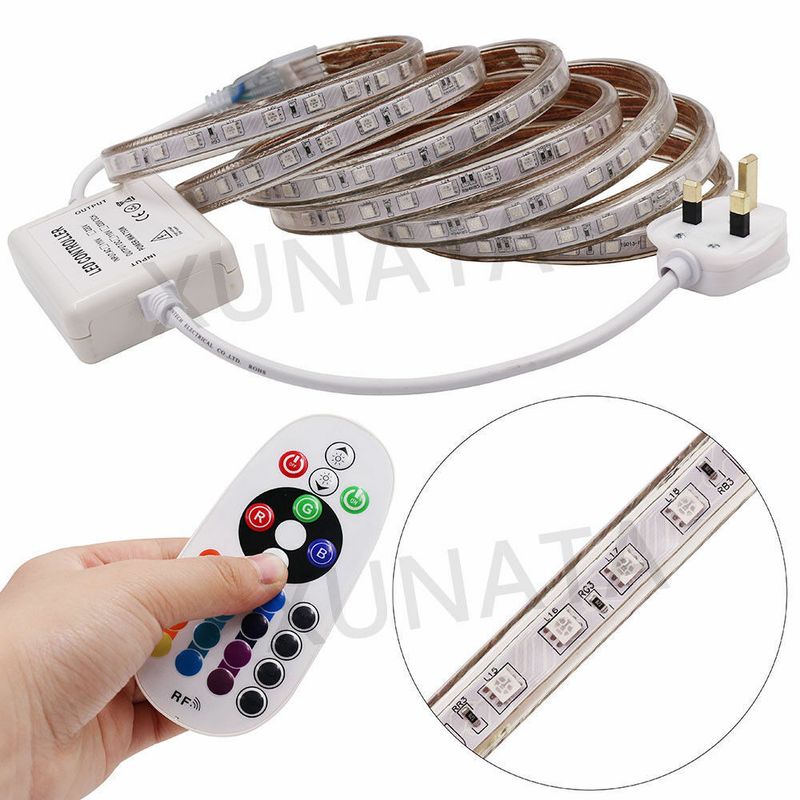 Bande lumineuse LED 240 V 5050 RVB à changement de couleur pour armoire, cuisine, Noël_voghion.com