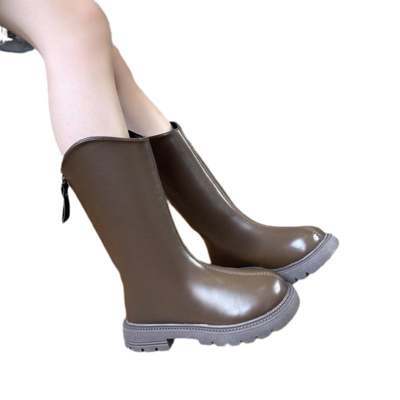 Children's Long New Winter High Princess Single Boots Girls' Fleece-Lined Spring And Autumn Parent-Child_voghion.com