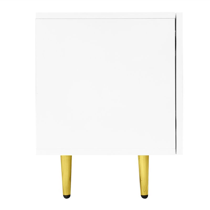 Ensemble meuble TV et table basse moderne blanc brillant_voghion.com
