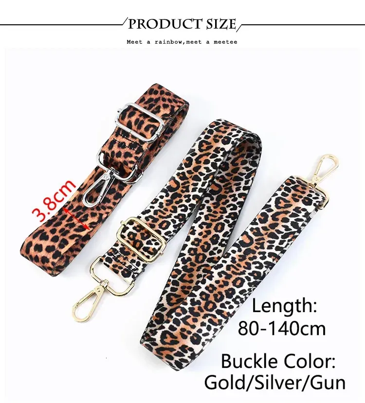 Deepeel 3,8 cm leopardato con tracolla larga, tracolla regolabile per borse lunghe da donna, tracolla per portafoglio, 80-140 cm_voghion.com