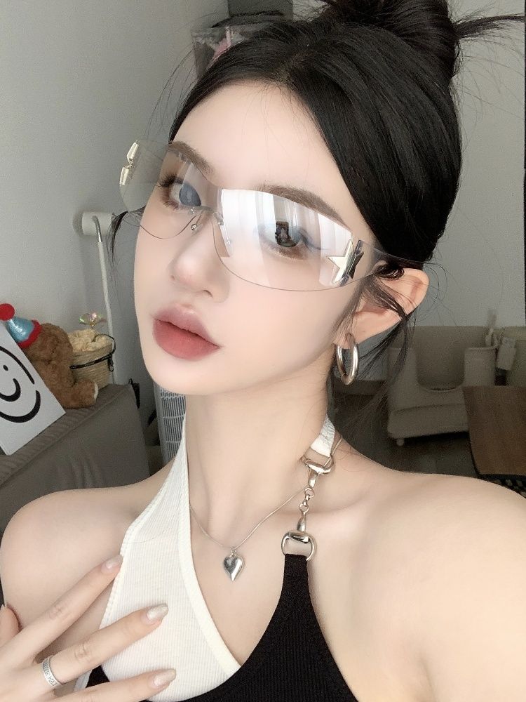 LazyZoom Fashion Style Transparent Mercury Color One-Piece Headband Female Trendy Square Round Face Slim Looking Fancy 2025_voghion.com