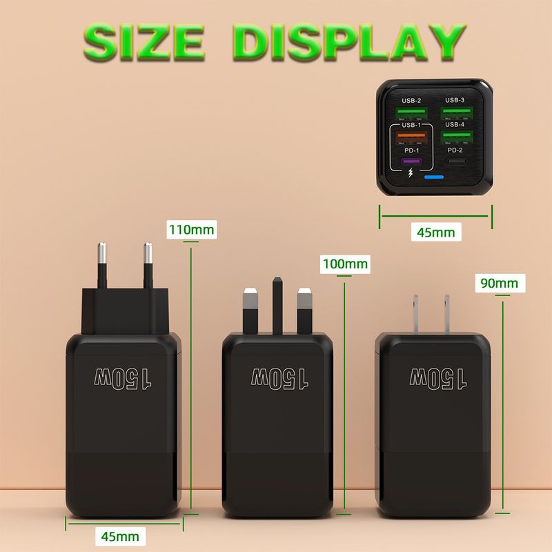 New 150W Full Protocol Super Fast Charging Multi-Port Charger Desktop Multi-Function Adapter_voghion.com