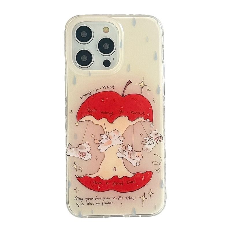 Cute Carousel Cat Suitable For IPhone 16 Promax Iphone 14 Phone Case 13 Double Layer 15 Women_voghion.com