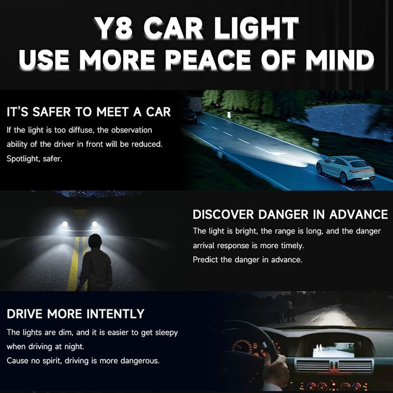 Y8 120W reflektor samochodowy mini projektor soczewka 6000K światła mijania turbowentylator auto LED lampa H4 lewy prawy 12V 24V_voghion.com