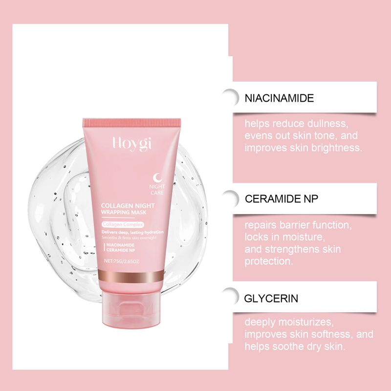 HOYGI Collagen Light Wrinkle Tearing Moisturizing, Nourishing Rejuvenating Skin Improving Dark And Firming Facial Mask_voghion.com