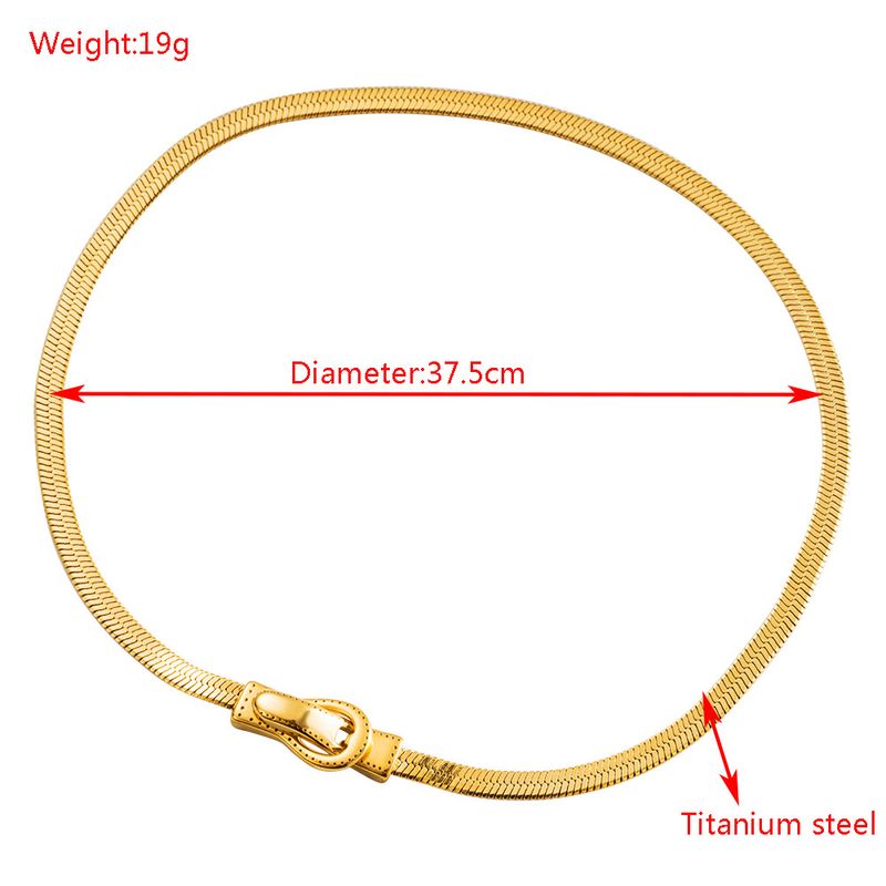 Men And Women's Jewelry Titanium Steel Snake Bone Chain Magnetic Buckle Necklace Fashionable Simple Exaggerated Clavicle Chain High End Necklace_voghion.com