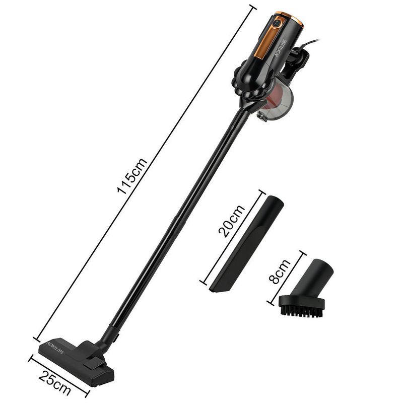 Aspirador de pó portátil potente ACKILISS para casa e carro - Alta sucção de 600 W, cabo de 2 m, coletor de pó, bico plano (voltagem dupla 220 V/110 V)_voghion.com
