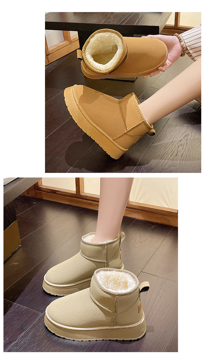 Thick-soled increase waterproof large-size snow boots for women in winter with fleece thickening non-slip_voghion.com