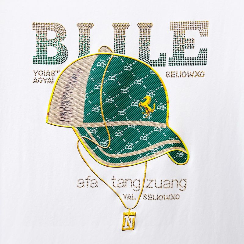 T-shirt à manches courtes et col rond pour homme, modèle de chapeau, tendance européenne, été 2023_voghion.com