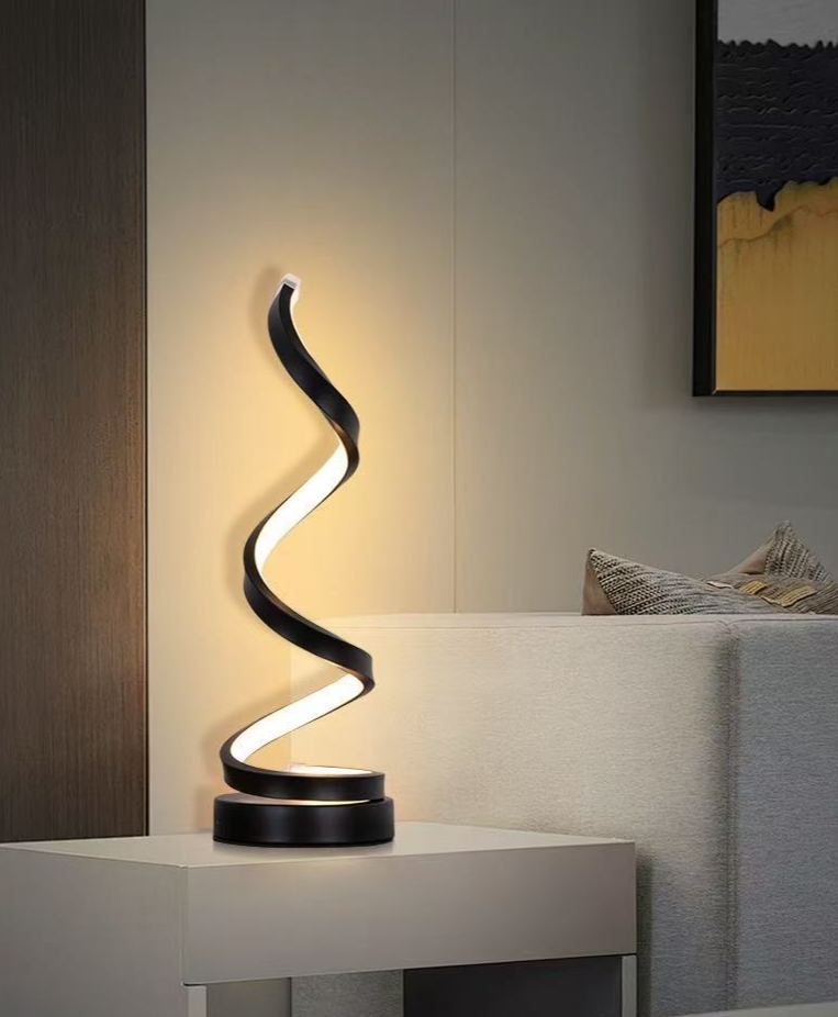 Small Whirlwind Spiral Decorative Atmosphere Table Lamp Modern LED Bar Creative Warm Romantic Bedside Night Light Gift_voghion.com