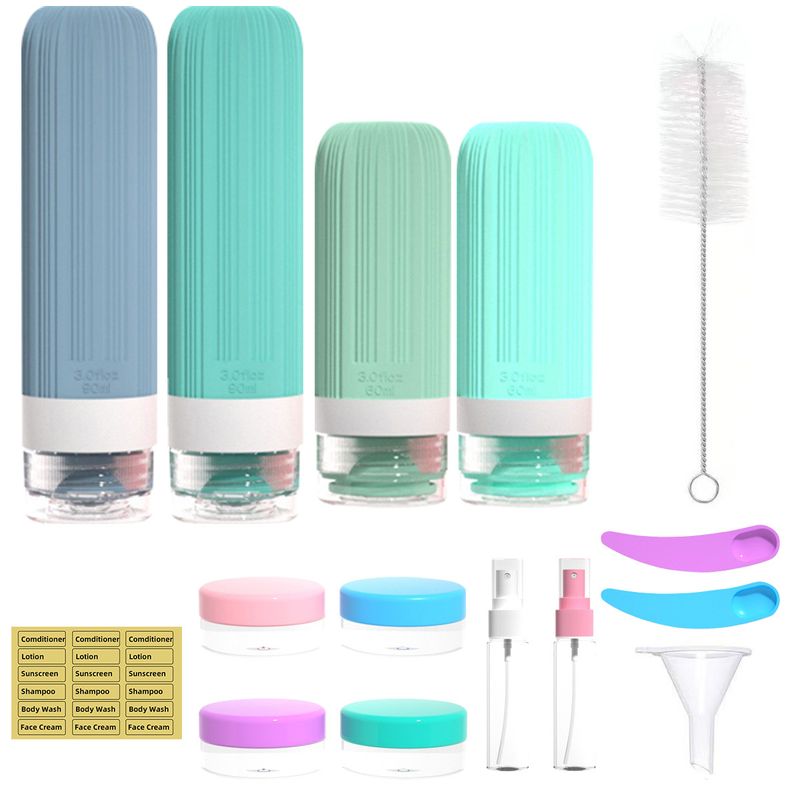 Neu Set Silikon Shampoo Dusche Gel Lagerung Tragbare Reise Abgabe Flaschen_voghion.com