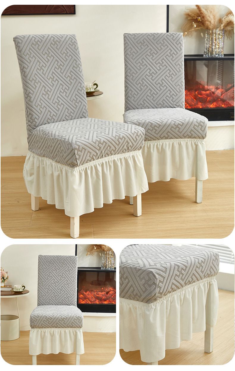 Elastic Skirted Chair Covers – Universal Fit Slipcovers For Dining Chairs, Office Chairs & Home Use (Dustproof, 6 Modern Colors, Easy To Install)_voghion.com