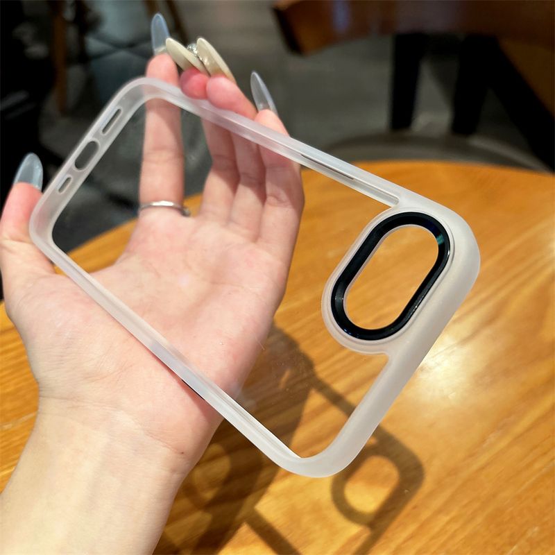 For 16E Transparent PC Phone Case Metal Lens Protection For Iphone 16E 2025 Se4 5G Soft Silicone Frame Shockproof Cover_voghion.com