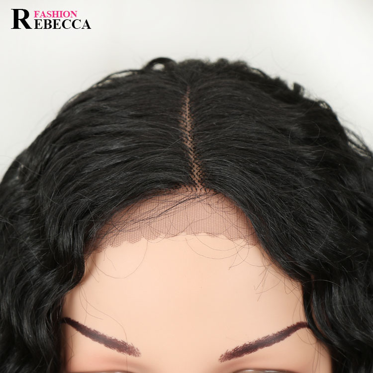 Rebecca wig high temperature silk chemical fiber headgear long curly hair hot style fashion front lace_voghion.com