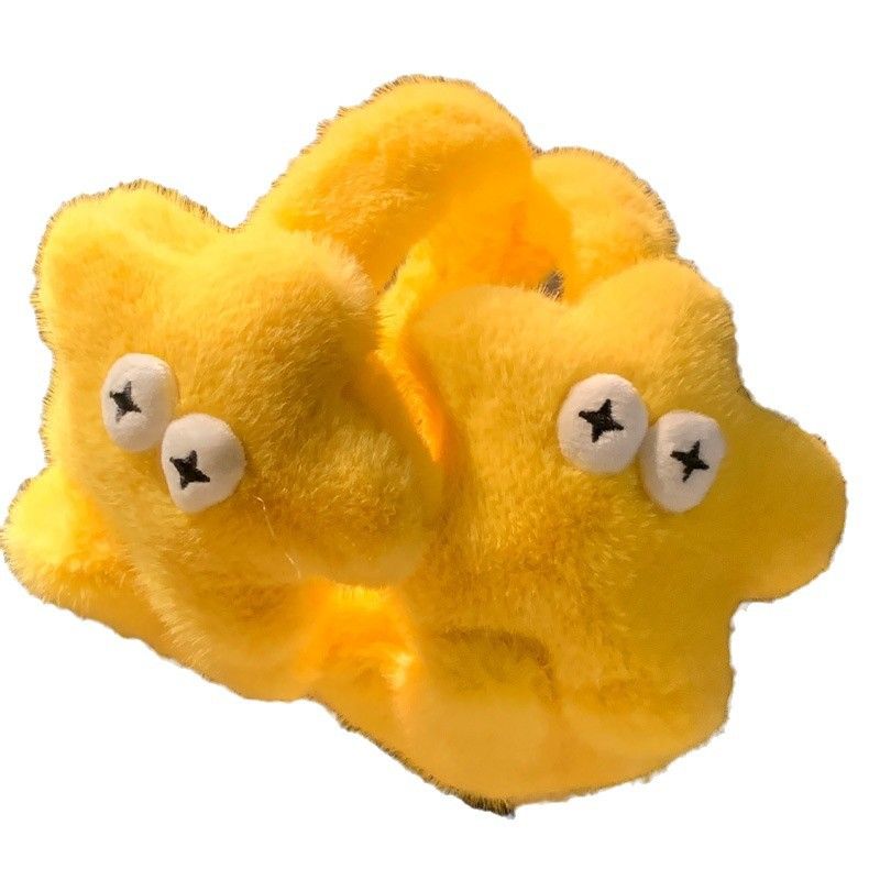 Cache-oreilles en peluche étoile jaune mignon pour femmes à cheval en automne hiver 2024, avec des couvre-oreilles anti-froid chauds et épais_voghion.com