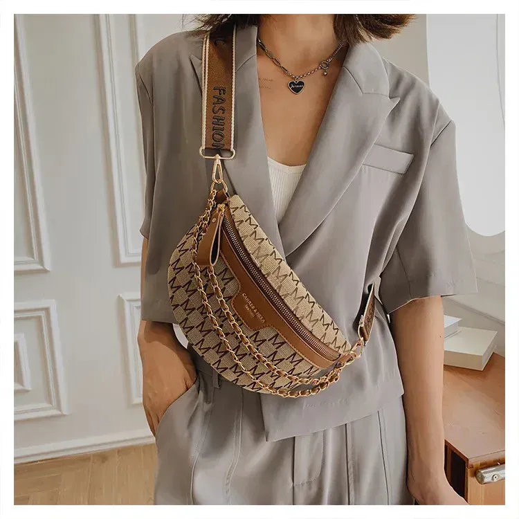 Borsa a tracolla da donna, con tracolla in tela, stile street, alla moda estiva, 250806_voghion.com