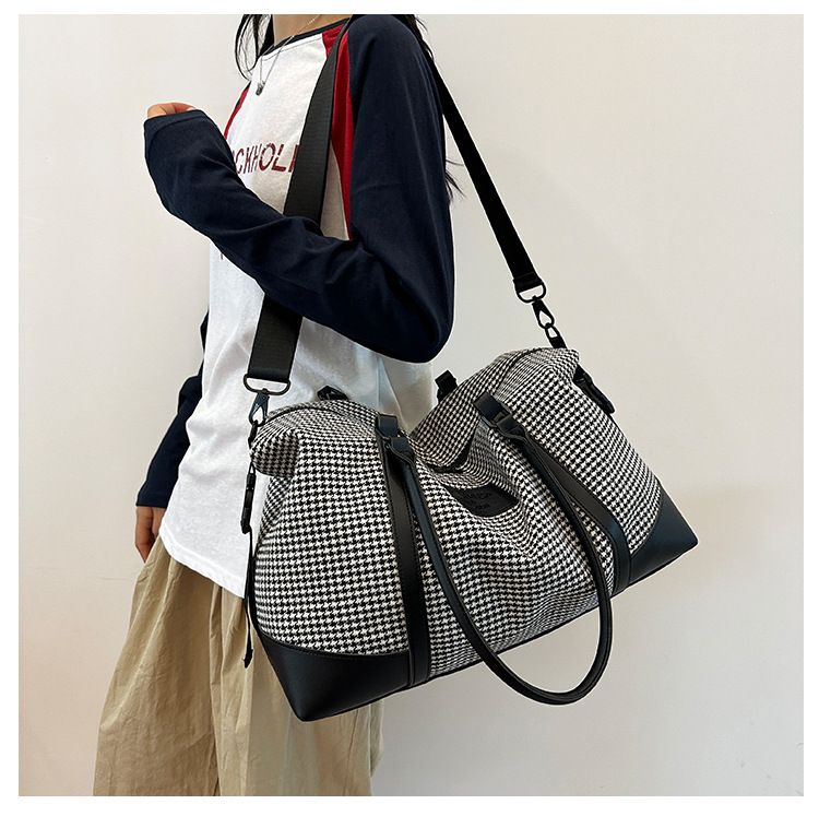 Τσάντα ταξιδιού Τσάντα χειρός αναψυχής Απλή τσάντα αποσκευών τύπου καρό Εξερχόμενο ταξίδι μασχάλης Φορητή τσάντα ταξιδιού Διαχωρισμός στεγνού και υγρού Απλή τσάντα γυμναστικής_voghion.com