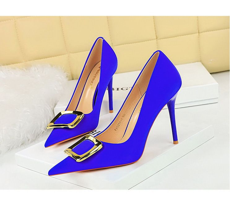 3265-K7 Scarpe singole con tacco alto e fibbia in metallo sottile sexy con tacco basso e punta a punta alla moda per banchetti_voghion.com