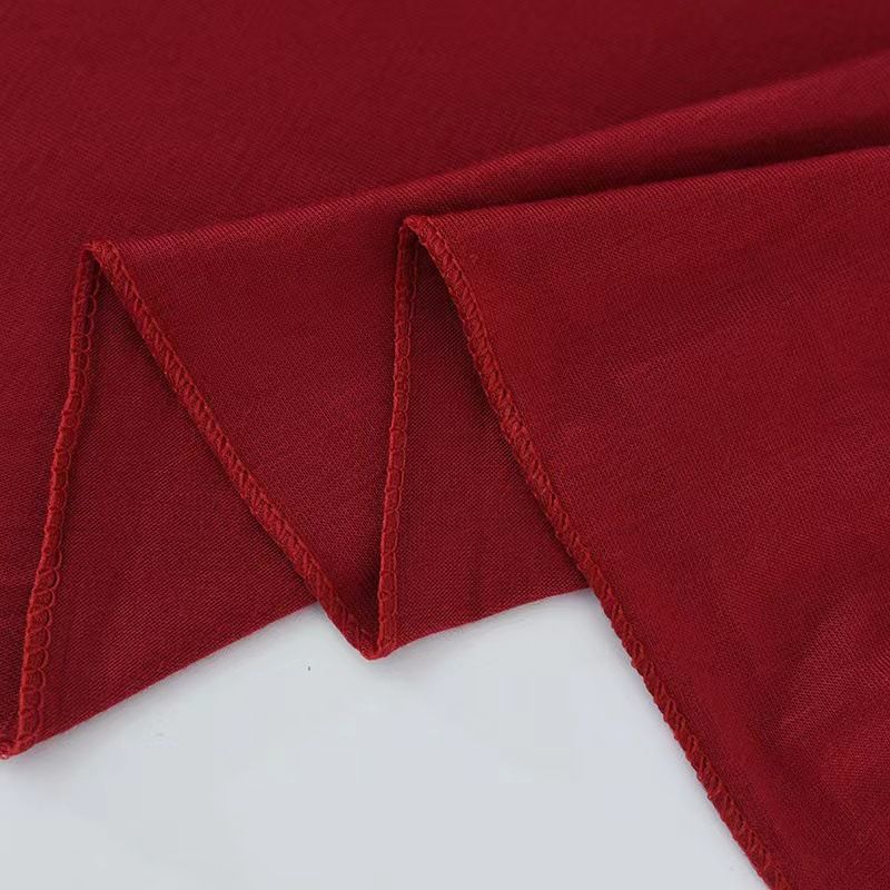 Sciarpa da donna in maglia di cotone umano tinta unita, sciarpa lunga con orlo in jersey di cotone mercerizzato_voghion.com