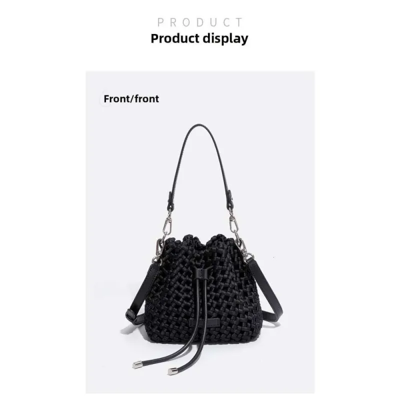 Nuova borsa a secchiello in seta intrecciata, tendenza moda, versatile, mini borsa a tracolla monospalla casual_voghion.com