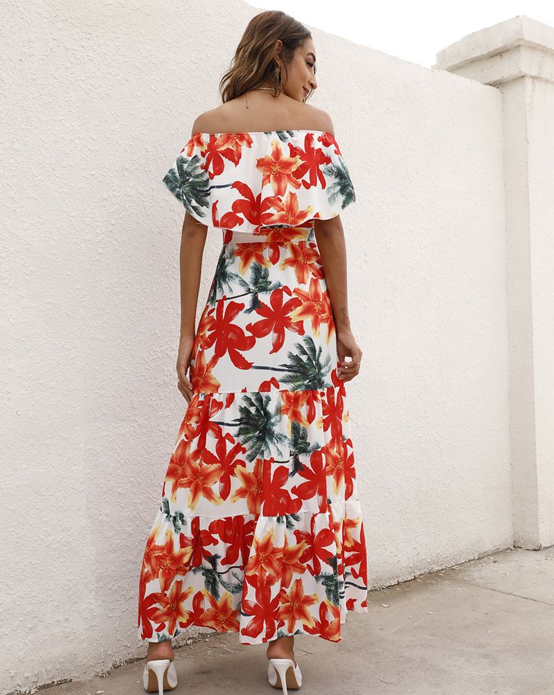 Sommerkleid für Damen mit einzeiligem Kragen und Rüschensaum_voghion.com